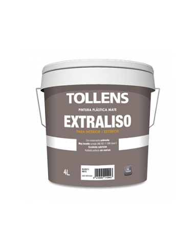 Pintura Plástica Mate Extraliso Blanco Tollens 4 lts
