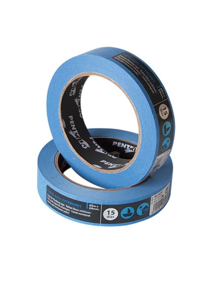 Cinta Azul Adhesiva Exteriores 24 mm x 45 m