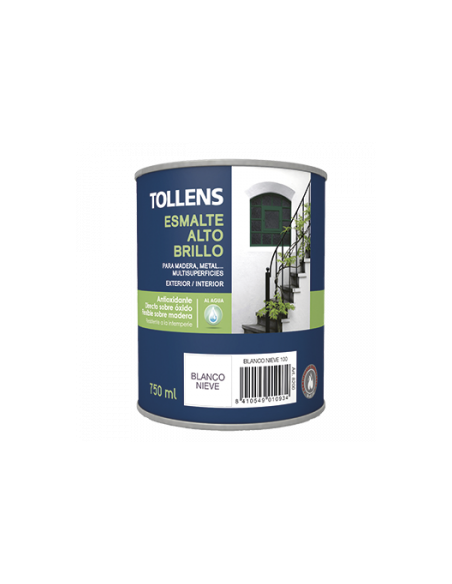 Esmalte al agua alto brillo Blanco Nieve 250 ml