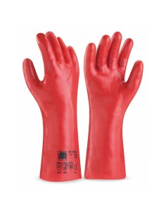 GUANTE PVC ROJO LARGO 35 CM (Talla única) 10