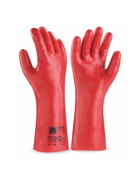 GUANTE PVC ROJO LARGO 35 CM (Talla única) 10