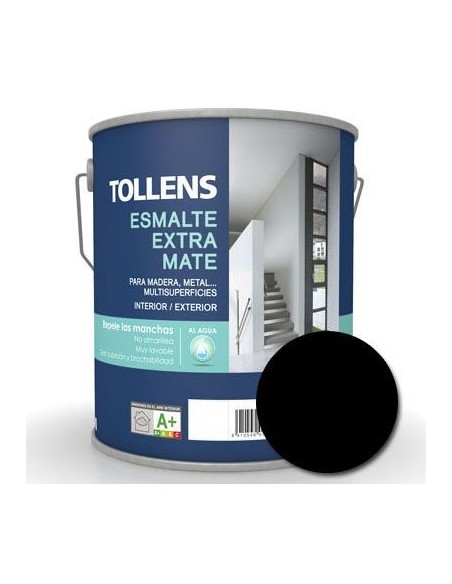 ESMALTE AL AGUA EXTRA MATE NEGRO 250ML