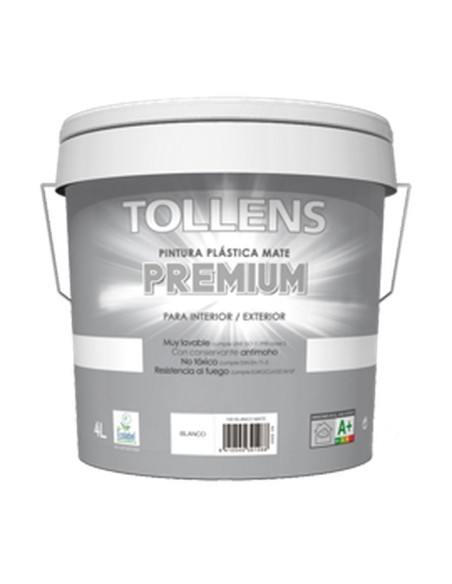 Pintura Plástica Blanco Premium Mate Tollens 4 lts