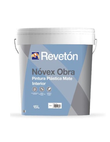 Pintura Plástica Mate Reveton Novex Obra Blanco 15 Lt