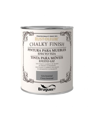 Pintura a la Tiza Chalky Finish Bruguer Gris Invernal 750 ml