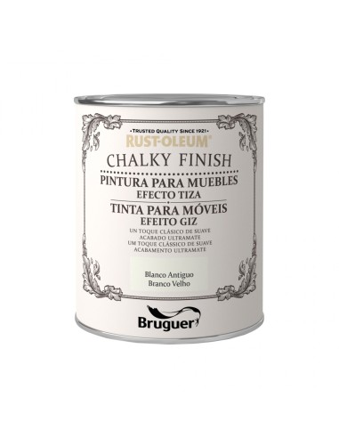 Pintura a la Tiza Chalky Finish Bruguer Blanco Antiguo 750 ml
