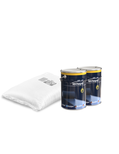 Tecnoblock F Kit 5Kg, Mortero tixotrópico epoxi-cementoso de tres componentes para alisar sustratos húmedos