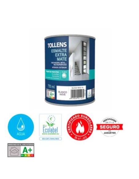 Esmalte Al Agua Extra Mate Blanco Nieve 750 ml