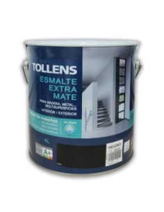 Esmalte al Agua Extra Mate Negro 4 lts